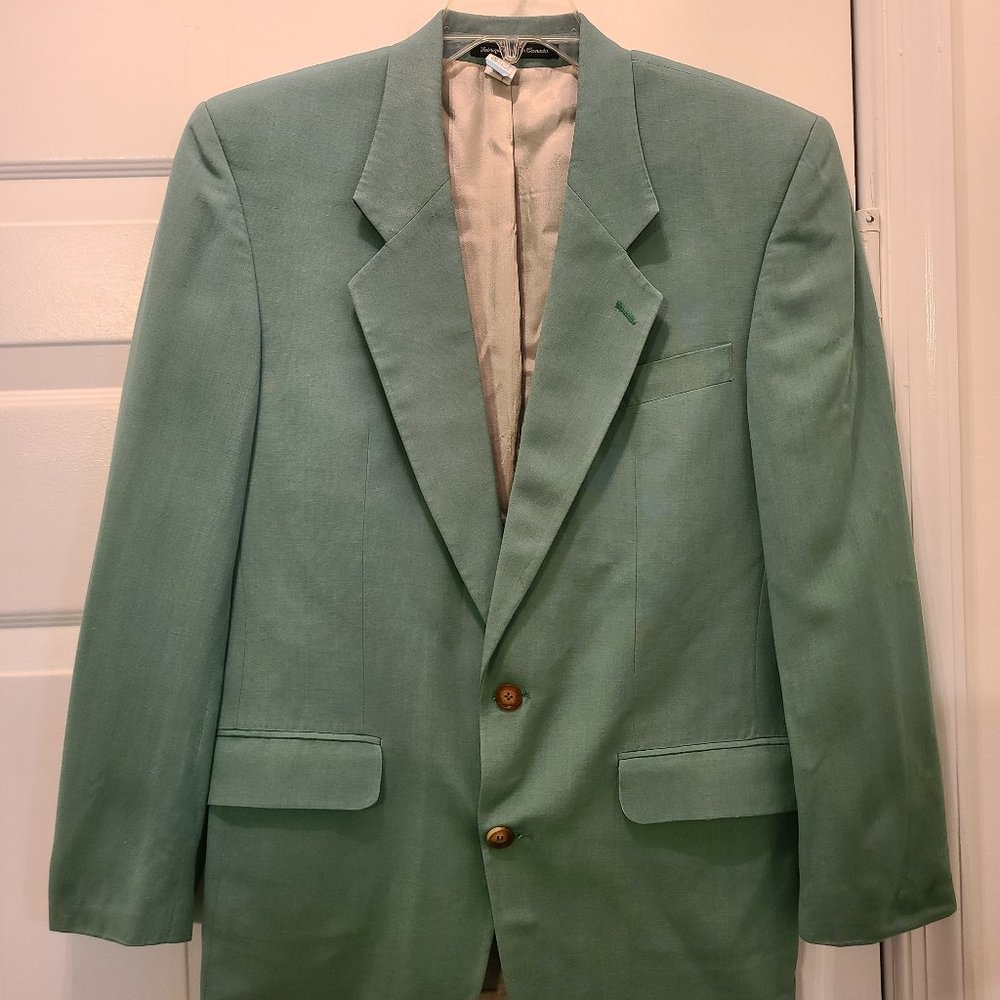 Biella Collection Britches of Georgetown Men's Jacket Blazer Size 38R Green VTG